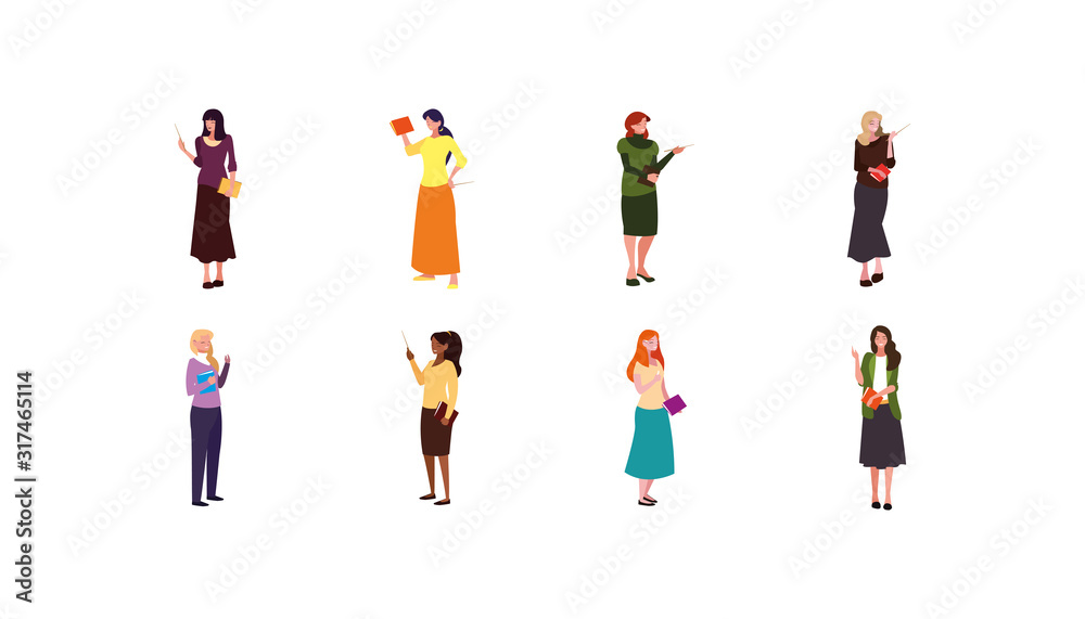 Fototapeta premium Isolated women avatars vector design