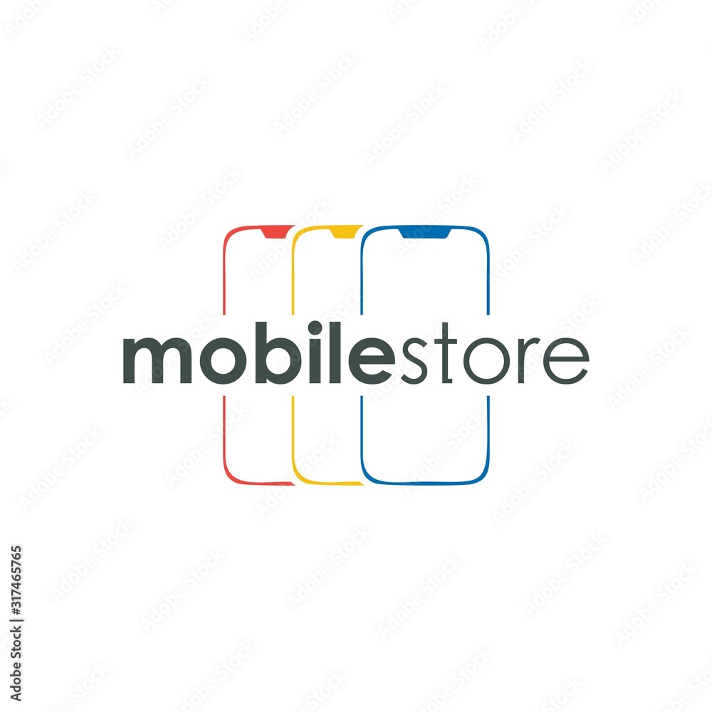 Mobile Store Logo Simple and Business Stock Vector | Adobe Stock