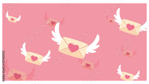 Love messages with wings vector design