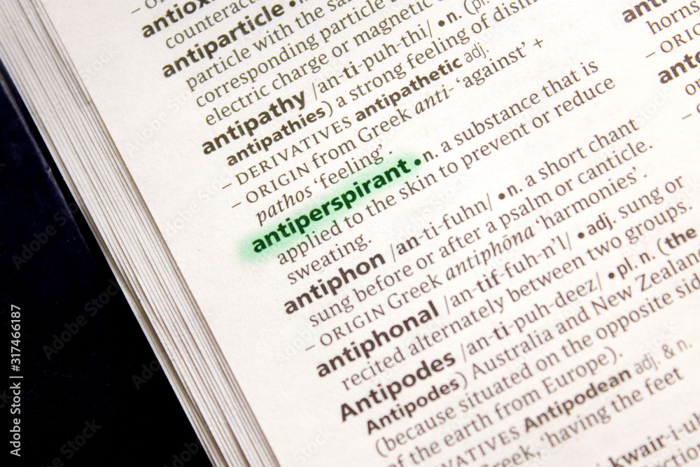 Antiperspirant word or phrase in a dictionary. Antiperspirant word or phrase in a dictionary.