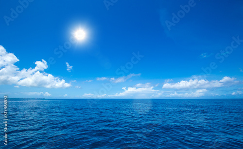 Beautiful sky and blue sea. sea beach