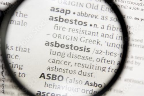 Asbestosis word or phrase in a dictionary.