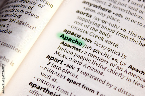 Apache word or phrase in a dictionary.