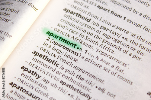 Apartment word or phrase in a dictionary.