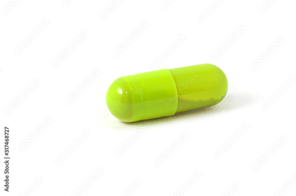 Medical capsules isolated on white background