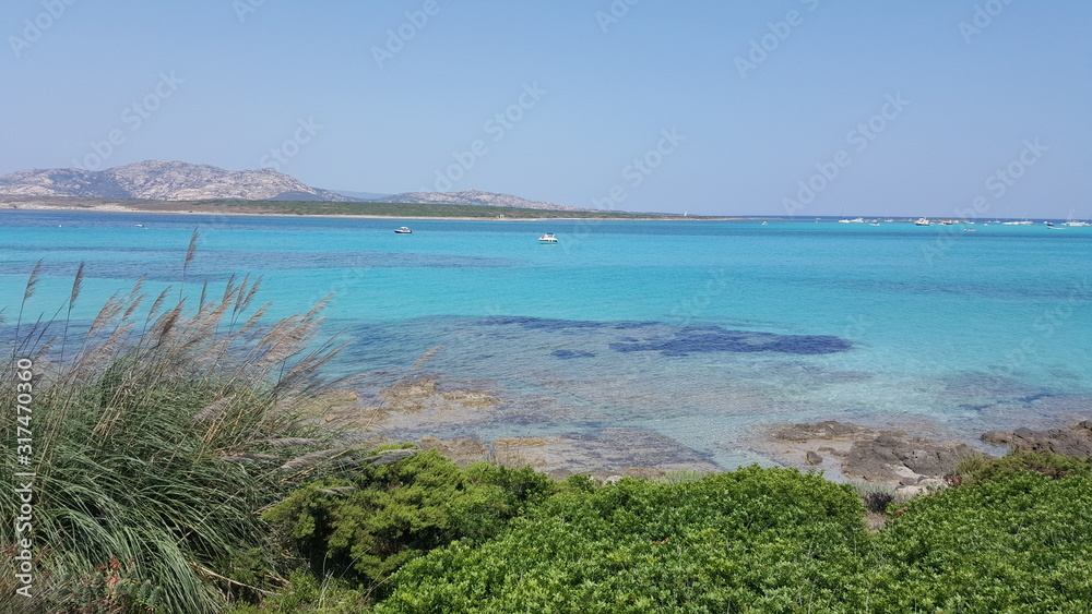 La Pelosa Beach, Strand auf Sardinien, Italien La Pelosa Beach, Strand auf Sardinien, Italien