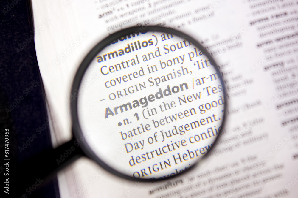 Armageddon word or phrase in a dictionary. Armageddon word or phrase in a dictionary.