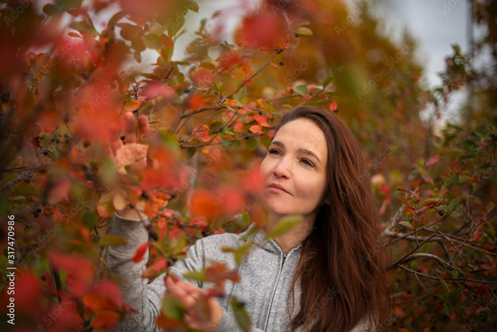 girl in the autumn park girl in the autumn park
