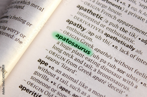 Apatosaurus word or phrase in a dictionary.