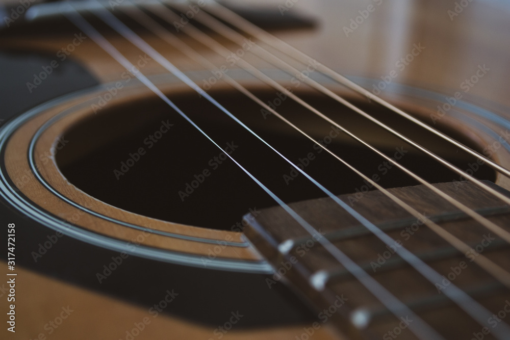 Wood texture of lower deck of six strings acoustic guitar Wood texture of lower deck of six strings acoustic guitar