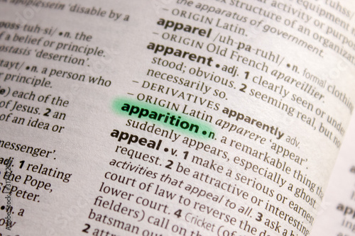 Foto Apparition word or phrase in a dictionary.