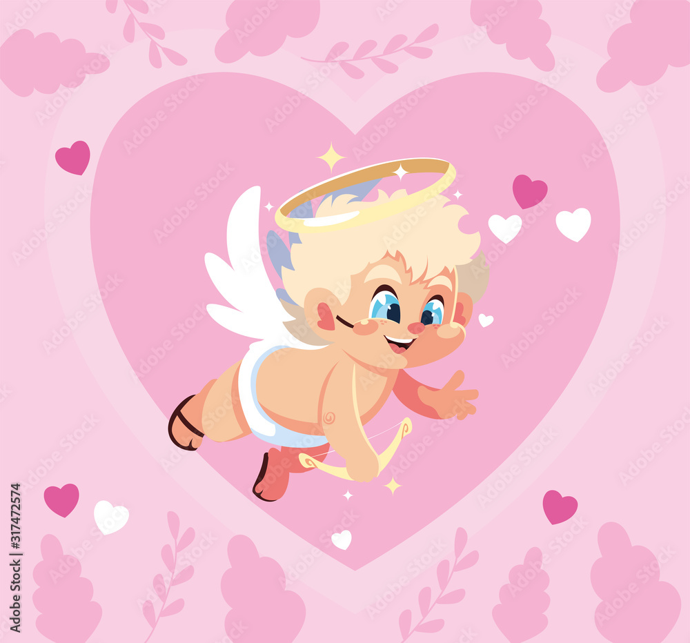 Love cupid cartoon vector design