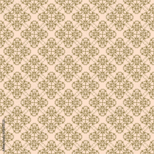 Beautiful gold abstract seamless pattern. Vintage, paisley elements.