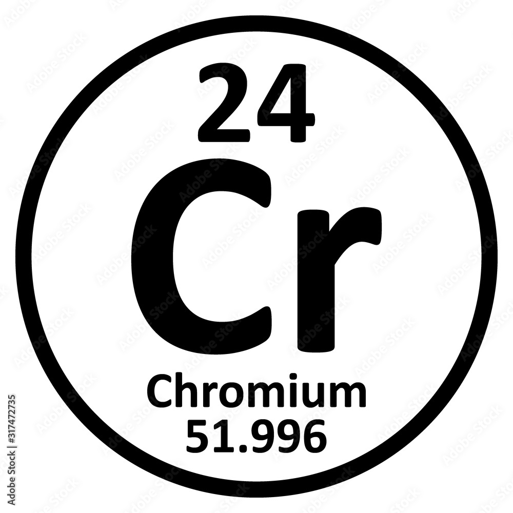 Periodic table element chromium icon.