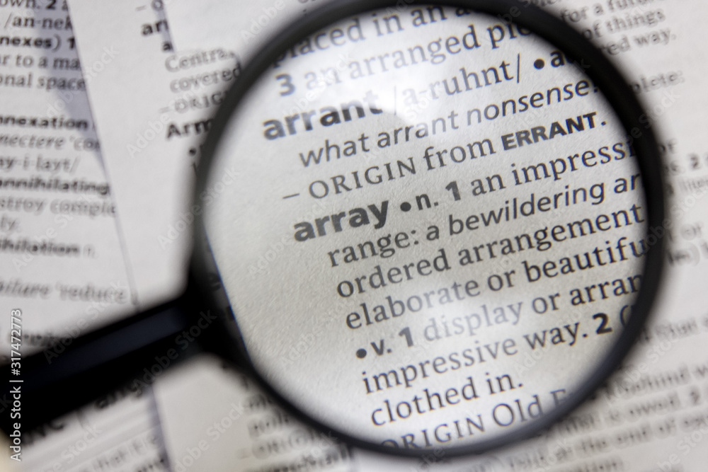Array word or phrase in a dictionary. Array word or phrase in a dictionary.