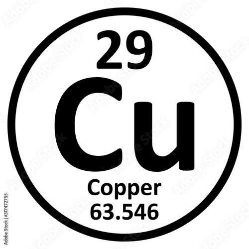 Periodic table element copper icon.