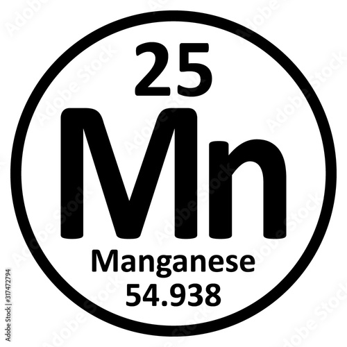 Periodic table element manganese icon.