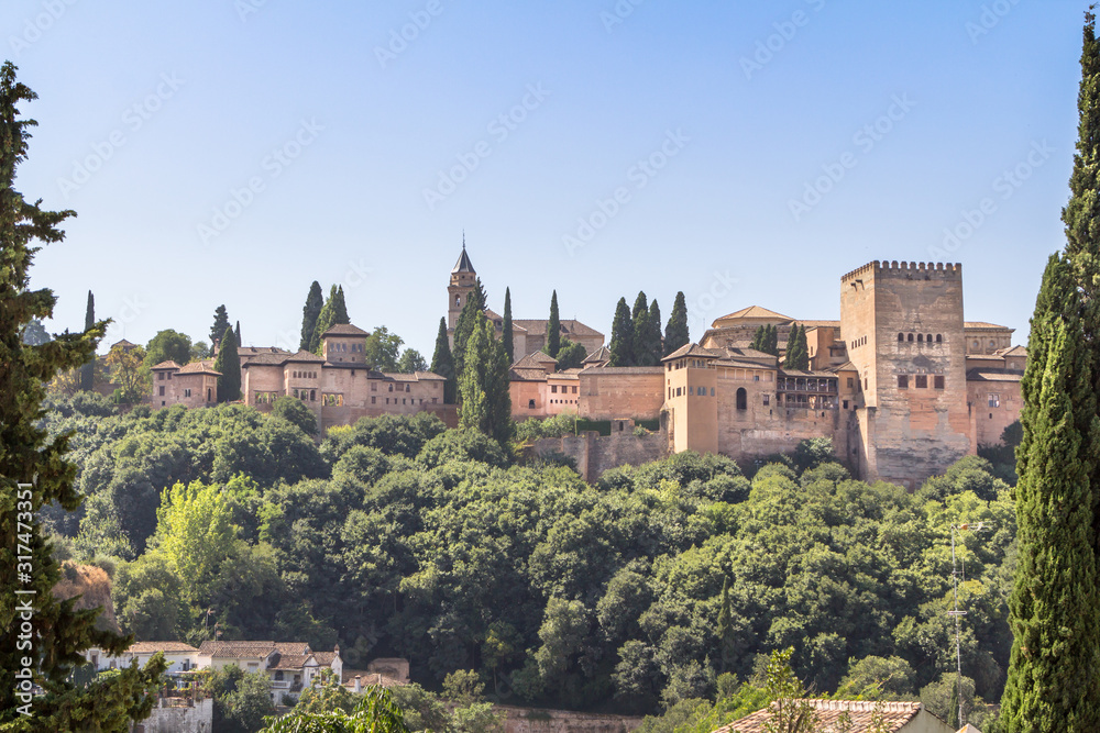 Andalusian fortress Alhambra in Granada, Spain
