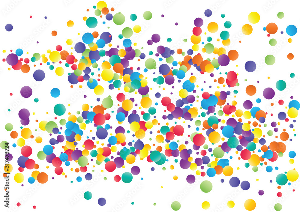 Festive color round confetti background. Abstract frame confetti texture for holiday, postcard, poster, website, carnivals, birthday and children's parties. Cover confetti mock-up. Wedding card layout