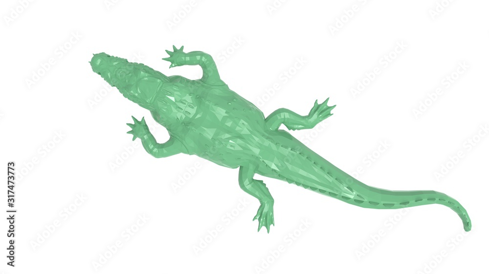 Fototapeta premium 3D rendering of an alligator isolated on a white background