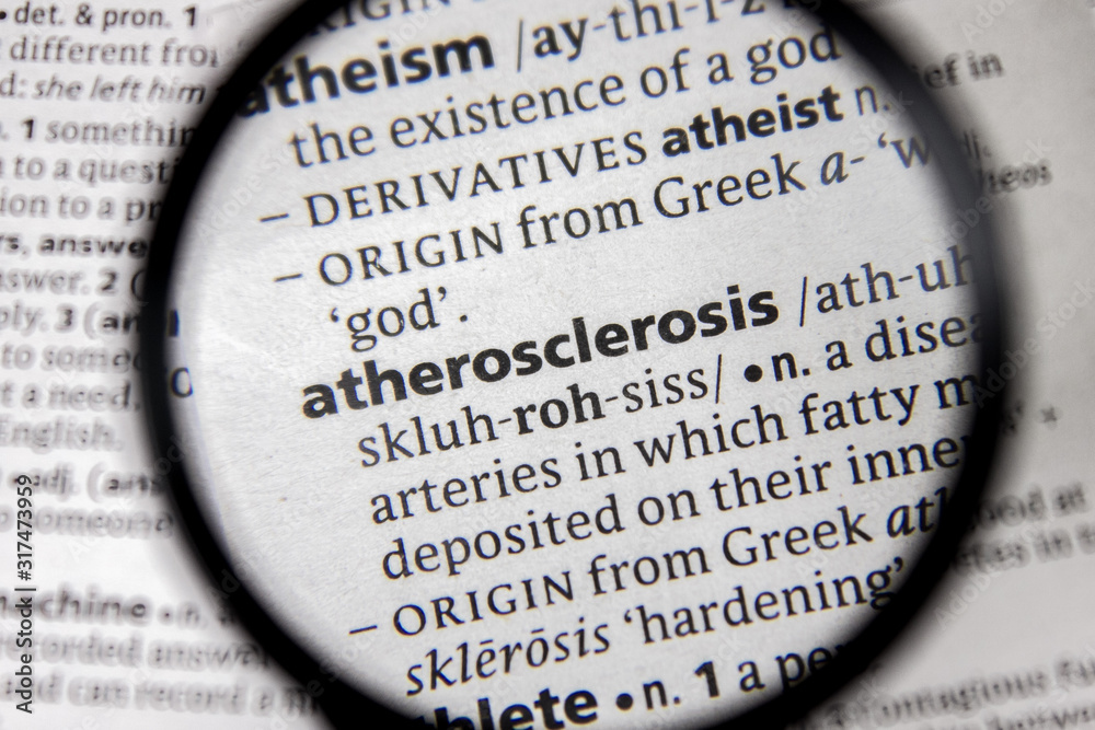 The word or phrase atherosclerosis in a dictionary.
