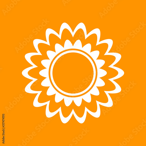 doodle flower icon, vector stock illustration