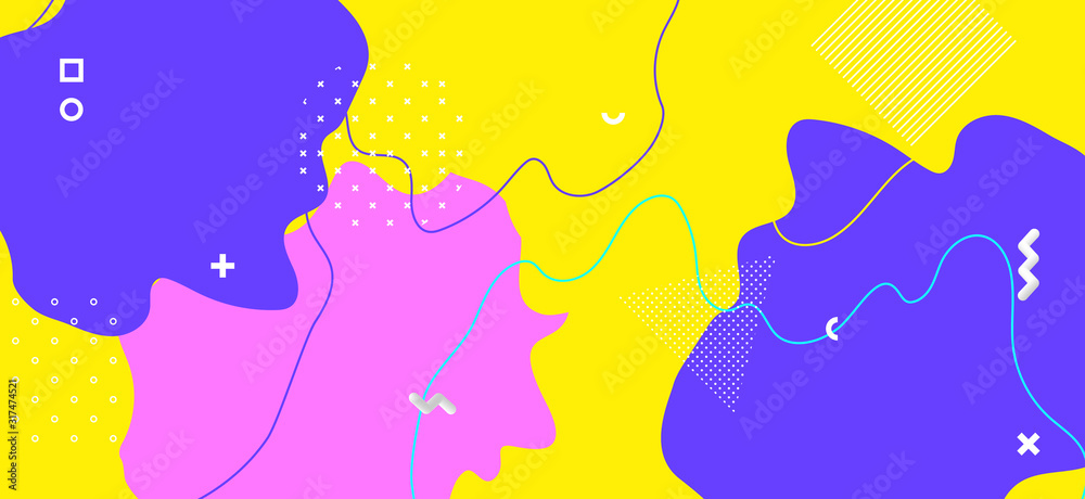 Colorful Cool Texture. Trendy Wave Cover. Vector 