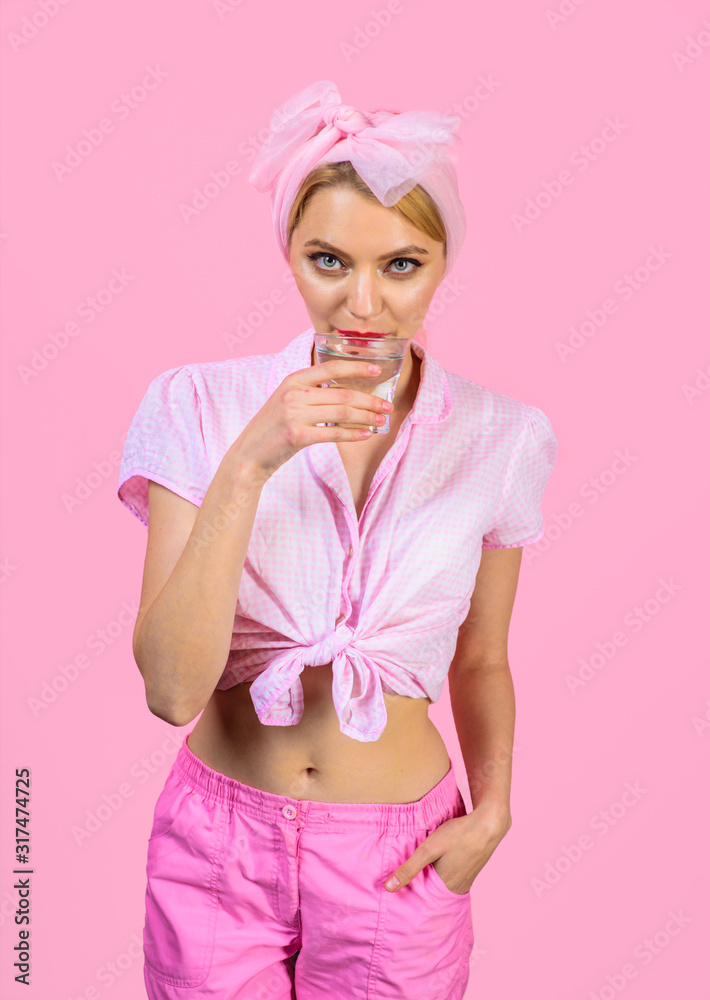 Fotografie Woman drinking water