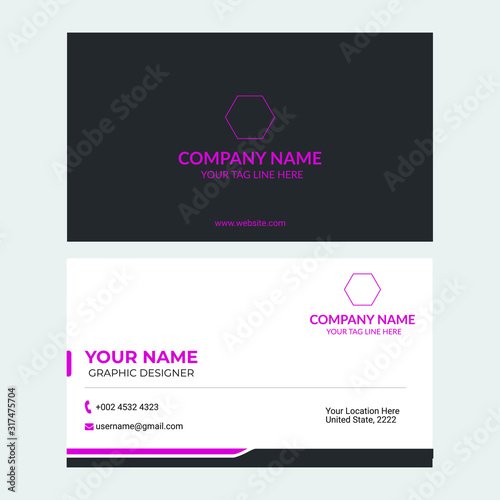Unique modern clean black white business card template print ready file for your company business
