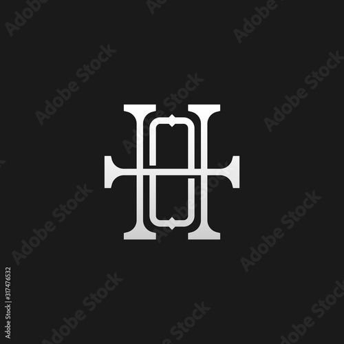 Monogram HO, OH, H, O vector logo in a modern line style