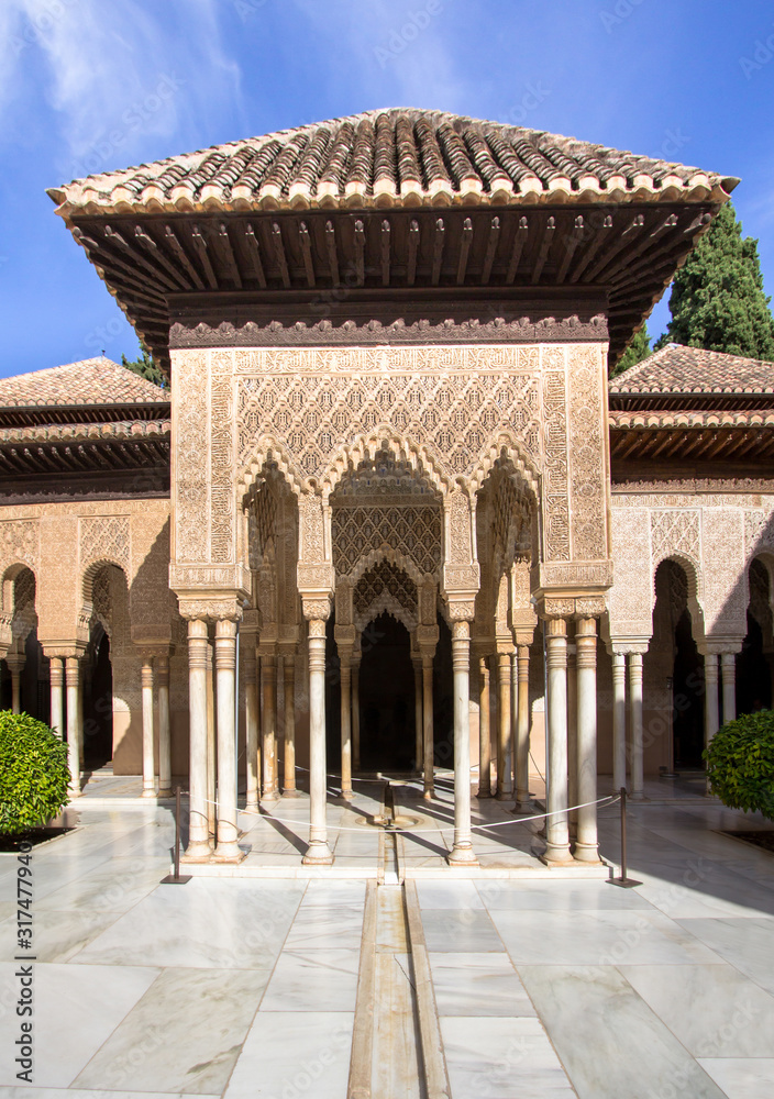 Courtyard of the Lions in the Alhambra, Granada, Spain Courtyard of the Lions in the Alhambra, Granada, Spain