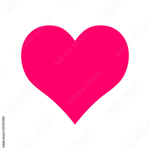 Vector pink symmetric heart isolated on a white background. Minimalistic illustration for weddings  prints  t-shirts  Valentine s Day. Sign of love  romance  feelings  relationships. Valentine card