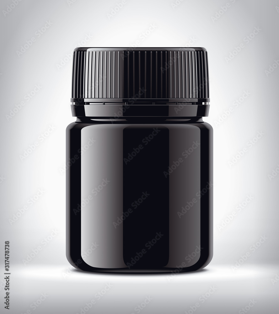 Bottle for pills on background. Glossy surface version. Bottle for pills on background. Glossy surface version.