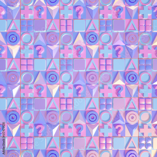 Beautiful, cheerful pattern background. 3d illustration, 3d rendering.