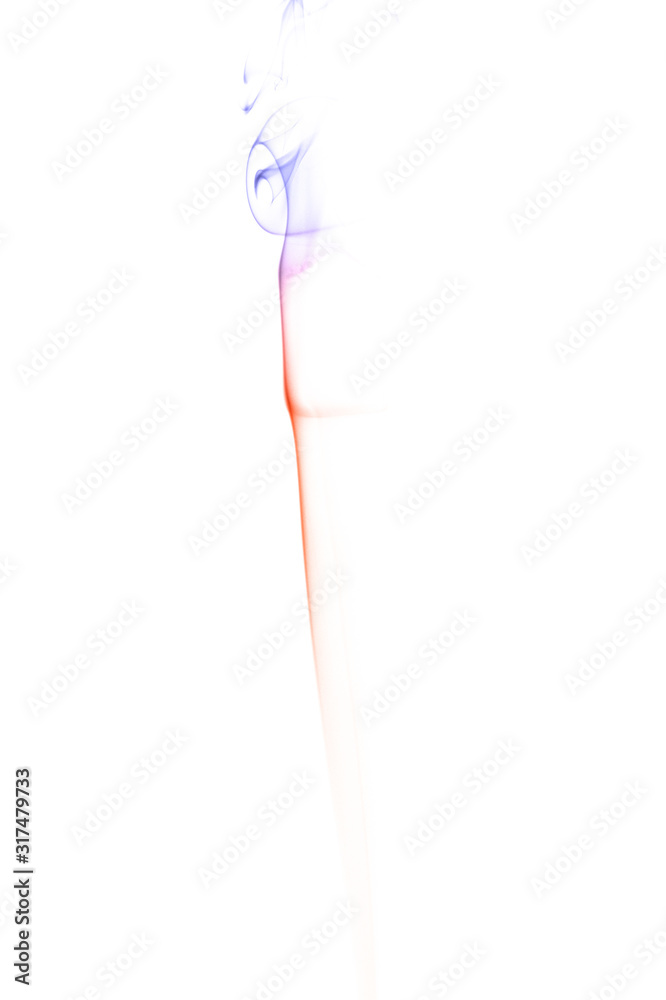 Obraz premium Abstract cloud of blue phantom and lush lava color smoke swirling on white background