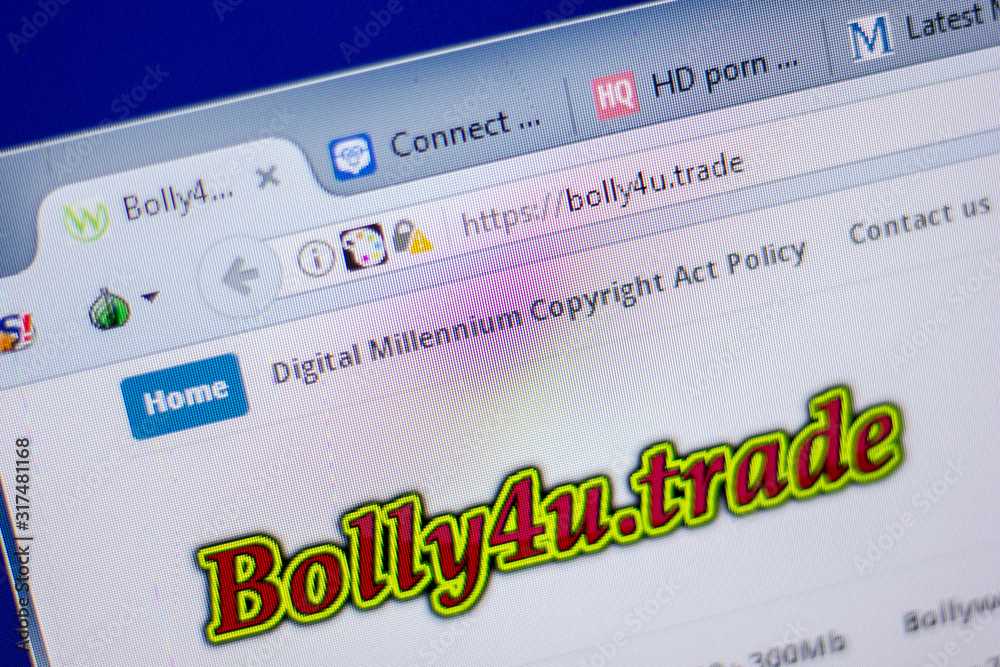 Ryazan Russia June 05 2018 Homepage of Bolly4u website on the