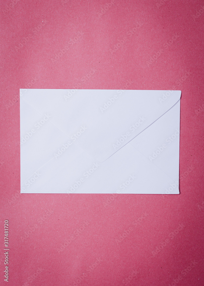 Envelope on pink paper background for Love letter. Envelope on pink paper background for Love letter.