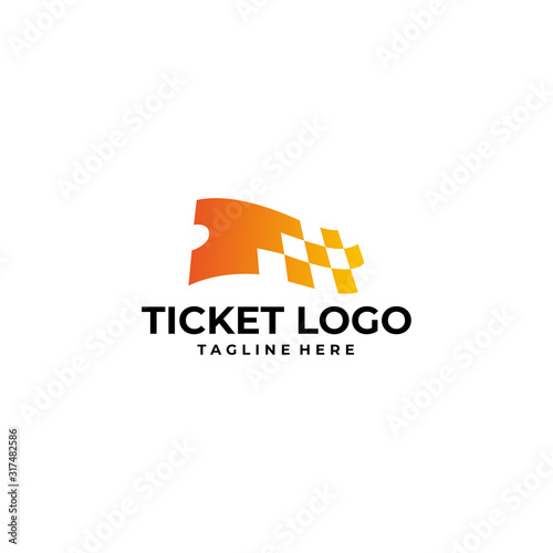 ticket logo icon vector isolated