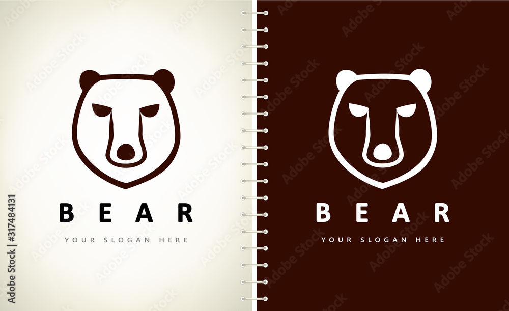 Bear logo vector. Animal illustration.