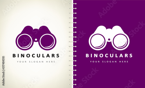 Binoculars logo vector. Handheld Optical Instrument.