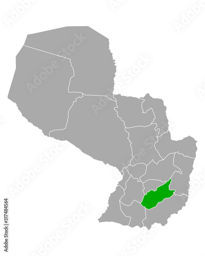 Karte von Caazapa in Paraguay