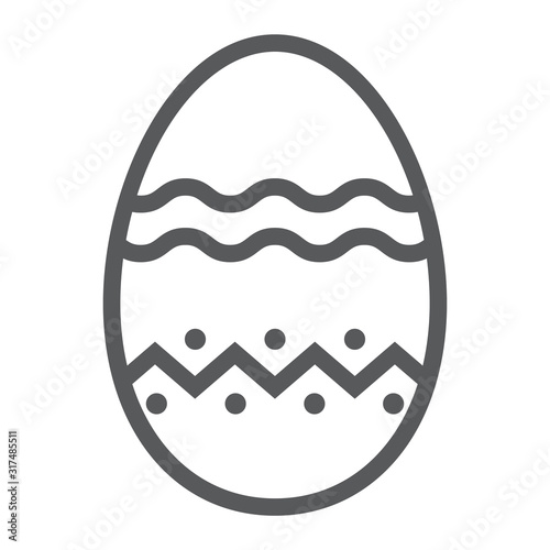 Easter Egg line icon, easter and holiday, decoration egg sign, vector graphics, a linear pattern on a white background, eps 10.