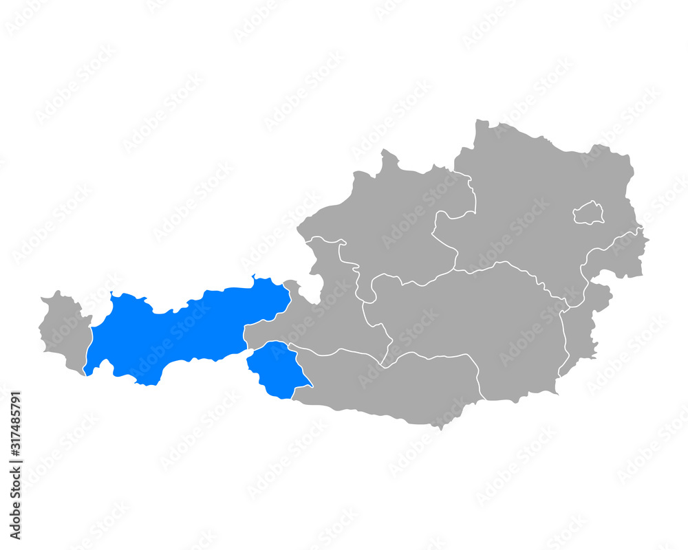Karte von Tirol in österreich