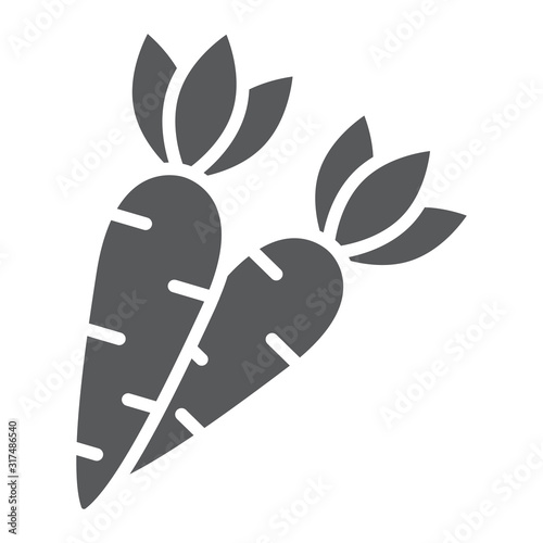 Carrot glyph icon, easter and vegetable, root sign, vector graphics, a solid pattern on a white background, eps 10.