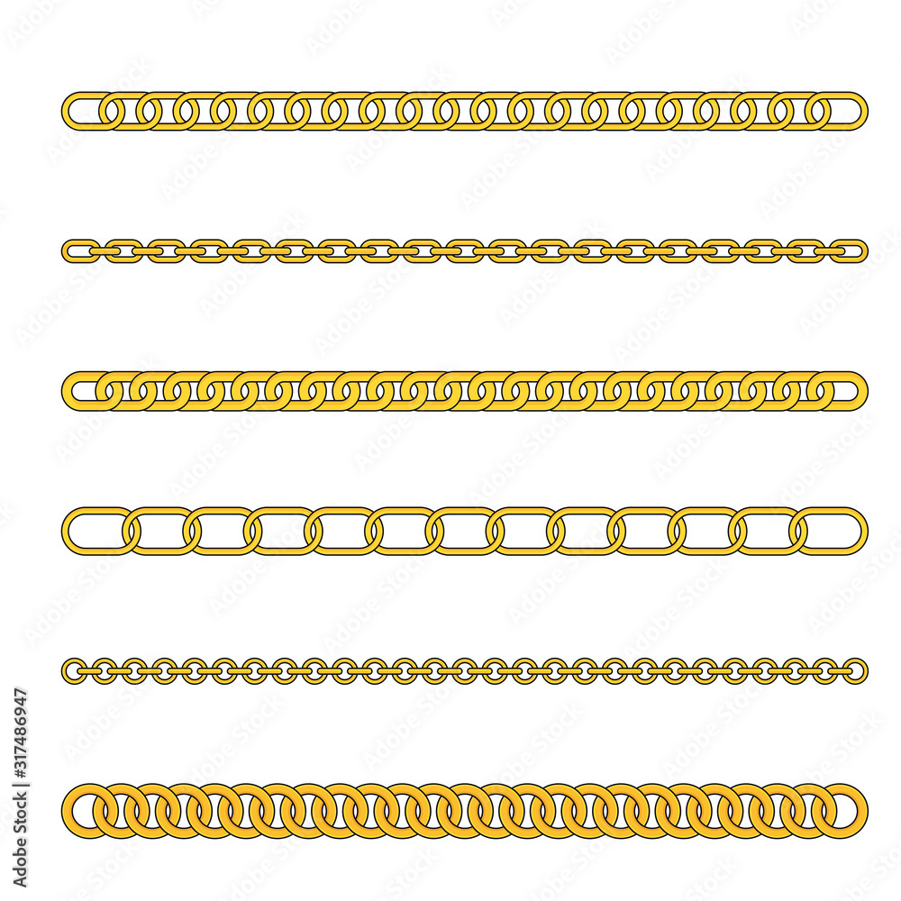 Gold chains with different weaving. Expensive gold jewelry. Gold chains with different weaving. Expensive gold jewelry.