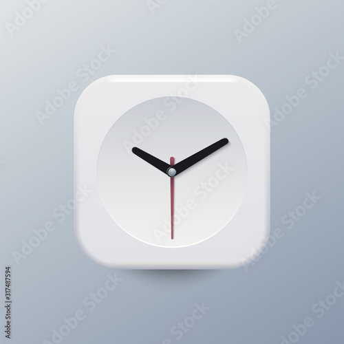 3D watch icon. Icon Watch light gray color, for mobile device and mobile app. Vector illustration EPS10	
