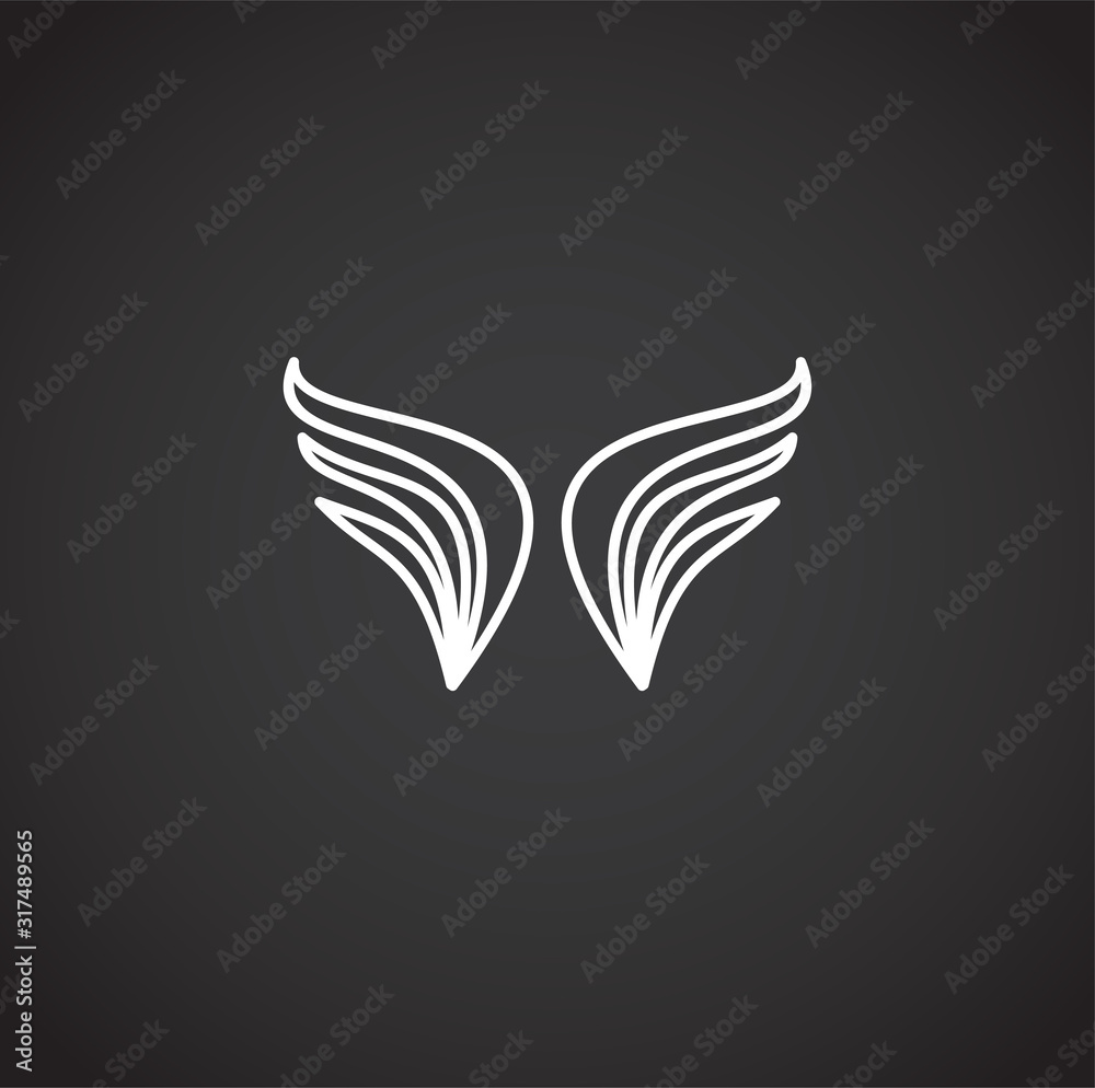 Wing related icon on background for graphic and web design. Creative illustration concept symbol for web or mobile app