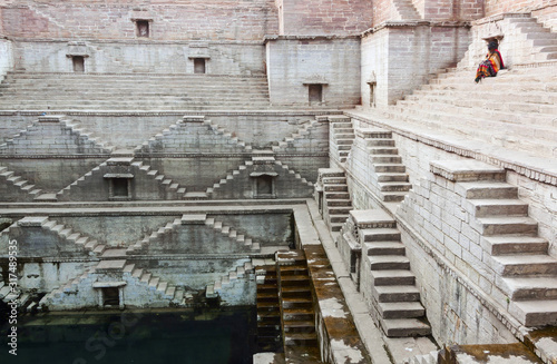  Famous step well deep pond called - Toorji Ka Jhalra or Toorji's Step Well is an architectural marvel. Made to bathe in water even when water level is low.