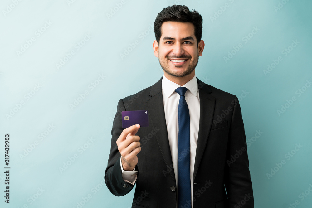 Good Looking Male Entrepreneur Enjoying Online Shopping Good Looking Male Entrepreneur Enjoying Online Shopping
