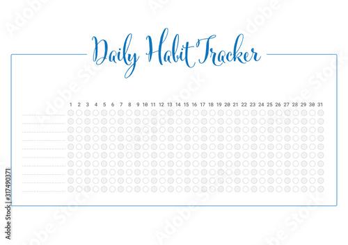 Daily habit tracker template